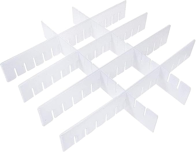 Uotyle Adjustable Grid Drawer Dividers Practical White Plastic DIY