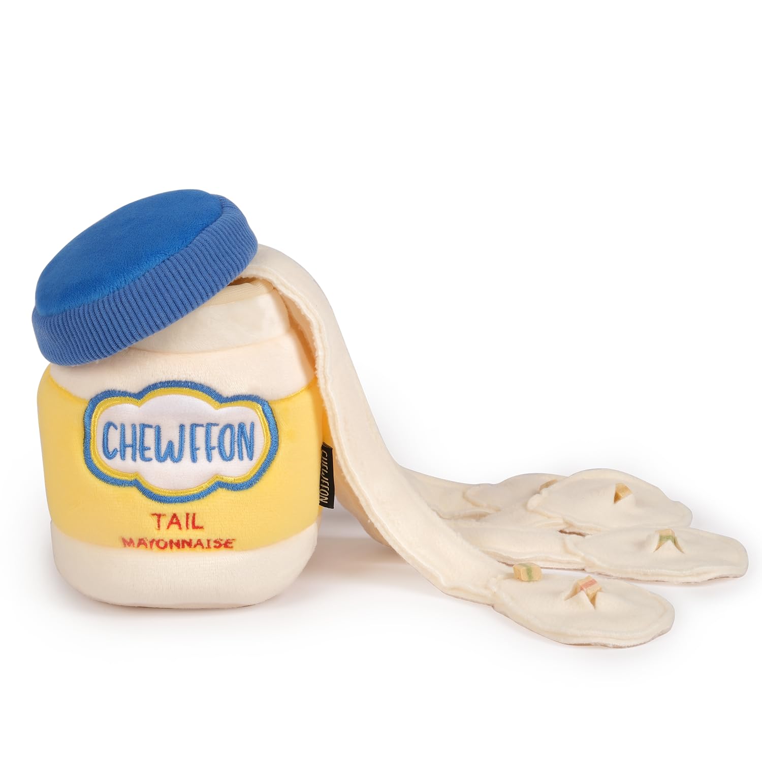 CHEWFFON Dog Toy, Interactive Dog Puzzle Toy, Enrichment Puppy Toys for Boredom, Hide and Snuffle Dog Toys for Medium and Large Dogs (Mayonnaise Shape)