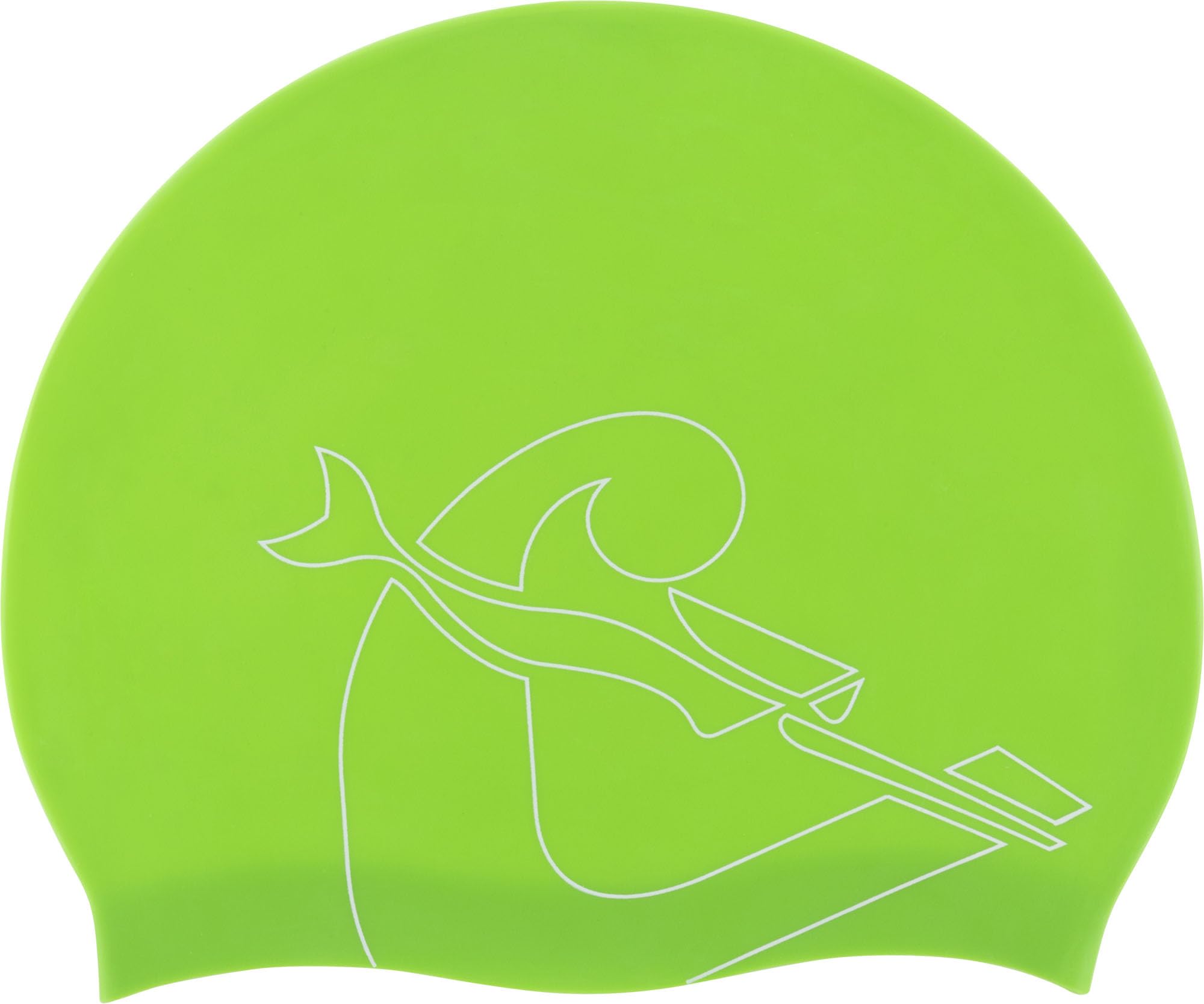 Cressi Eddie Swim Cap - Unisex Swimming Cap, Lime/White, One Size