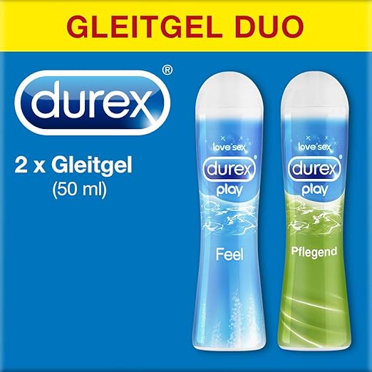 Durex Play Gleitgel Ausprobierpaket für Sie und Ihn mit 2 verschiedenen Artikeln (Play Feel, Play Pflegend) 2er Pack (2 x 50m