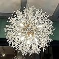 Fu Dikang 12-Light Modern Crystal Gold Chandelier, Fireworks Dandelion Sputnik Chandelier Chandelier for Dining Room, Bedroom, Kitchen, Living Room. (Golden, 12 Lights)