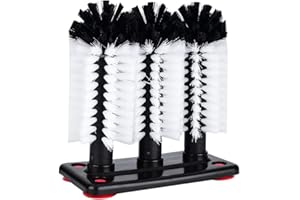 POMYA Cup Brush, 3 Brushes Glass Cups Washer For Sink With Suction Cup Base, Suitable For Cocktail Glass, Wine Glass, Water Glass Cups And So On