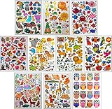 Jazzstick 10-Sheet Zoo Animal Sticker Value Pack Bulk Lion Giraffe Fish Snake Panda Horse 04