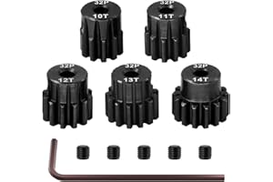 OGUNKE OGRC Steel Hardened 32P Pinion Gears 10T 11T 12T 13T 14T 3.175mm Shaft for Traxxas Arrma HSP HPI AXIAL Tamiya Losi 1/10 RC Car