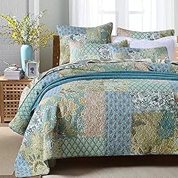 NEWLAKE Bedspread Quilt Set with Real Stitched