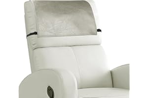 NZDWZDN Headrest Cover for Recliner Chair Recliner Headrest Protector Faux Leather Headrest Cover with Elastic Straps Couch Headrest Covers for Furniture Sofa Protector Office Chair 17 x 27In(Taupe)