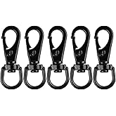 Stainless Steel Swivel Eye Snap Hook, 5 Pack (2.7 Inch) Heavy Duty Flag Clips for Flagpole Rope, Diving Clips Spring Hooks for Bird Feeders, Pet Chains, Dog Tie-Out Cable, Keychains