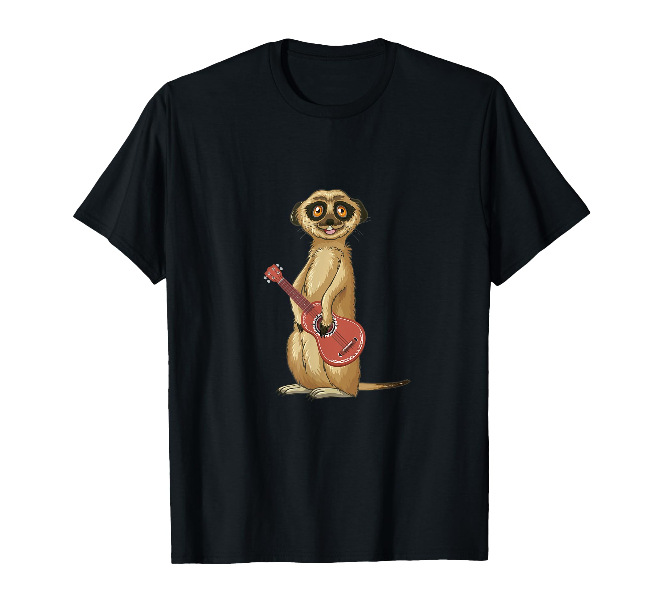 Meerkat With Ukulele Guitar Acoustic Hawaii Uke Musician T-Shirt