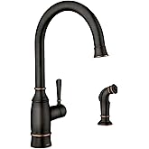 Moen Noell Mediterranean Bronze Single-Handle Kitchen Faucet with Side Sprayer, 87506BRB