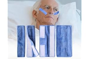 4 Pack Wuronsa Nasal Cannula Cushions, Soft Nasal Oxygen Covers, Soft Cannula Ear Protector for Oxygen Users, Prevent Indentations Irritated Cheek Skin, Prevent Ear Soreness (Blue)