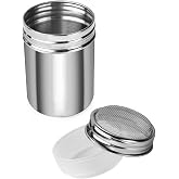 Accmor 6oz Powdered Sugar Shaker Duster, Cinnamon Shaker Flour Duster Sifter, Stainless Steel Fine Mesh Shaker for Sugar Flour Cocoa Coffee Bar, 1 Pack