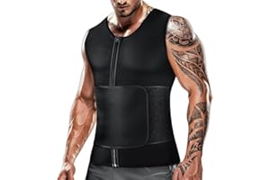 ‌Men's Sauna Vest & Waist Trainer Shirt - Compression Workout Top for Body Slimming, Tummy Control Gym Wear Sweat-Boosting