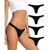 HSYUEEVIA Thongs for Women Cotton Underwear, Sexy No Show Ladies Panties, Comfortable Breathable Workout Panty Sets Multi