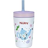 Nuby Thirsty Kids Insulated Toddler Cup with Silicone Flexstraw - 12 oz - Stainless Steel and Leak-Resistant - 18+ Months - Tea Pots