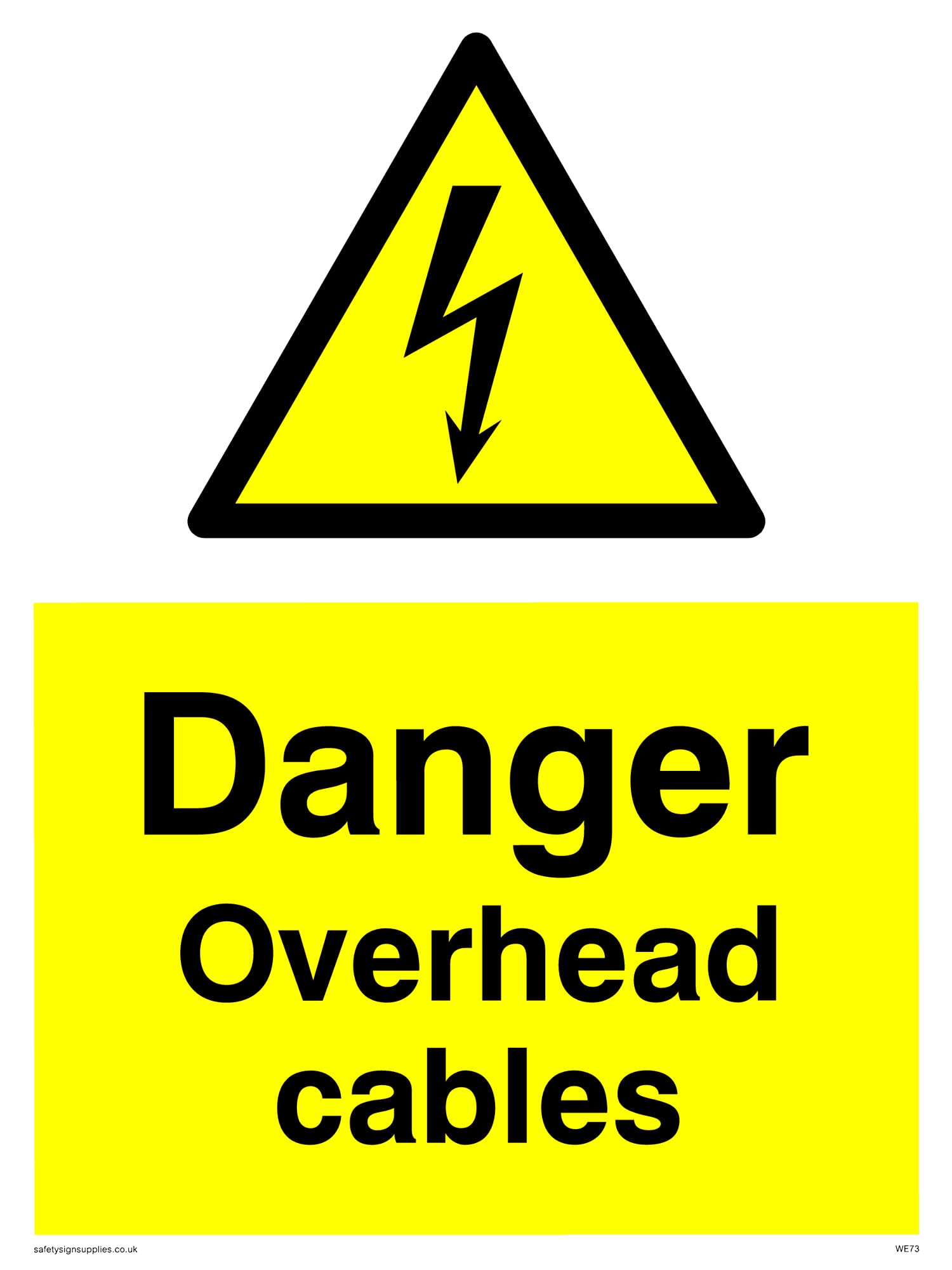 Pack of five - Danger Overhead Cables Sign - 150x200mm - A5P