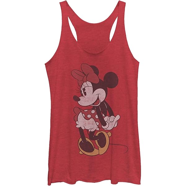 Disney Classic Mickey Minnie Wink Women's Racerback Tank Top, Black  Heather, Medium at  Women's Clothing store