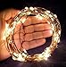Qualizzi Fairy Lights (33Ft/100LEDs) - Warm White Stylish Led Copper Wire Starry String Lights w/Remote Control. Give a Chic Accent to Your Home or Patio Decorations (Small)