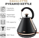 Tower Cavaletto Pyramid Kettle 1.7L 3000W Black Rose Gold Fast Boil view 2