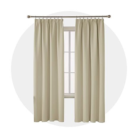 Deconovo Solid Super Soft Thermal Insulated Tape Top Blackout