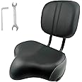 THALOUS Bike Seat with Backrest Oversized Comfort Bicycle Saddle Replacement Soft Memory Foam Padded PU Cushion Universal for Tricycle Mountain Bike Commuter Bike Electric Bike