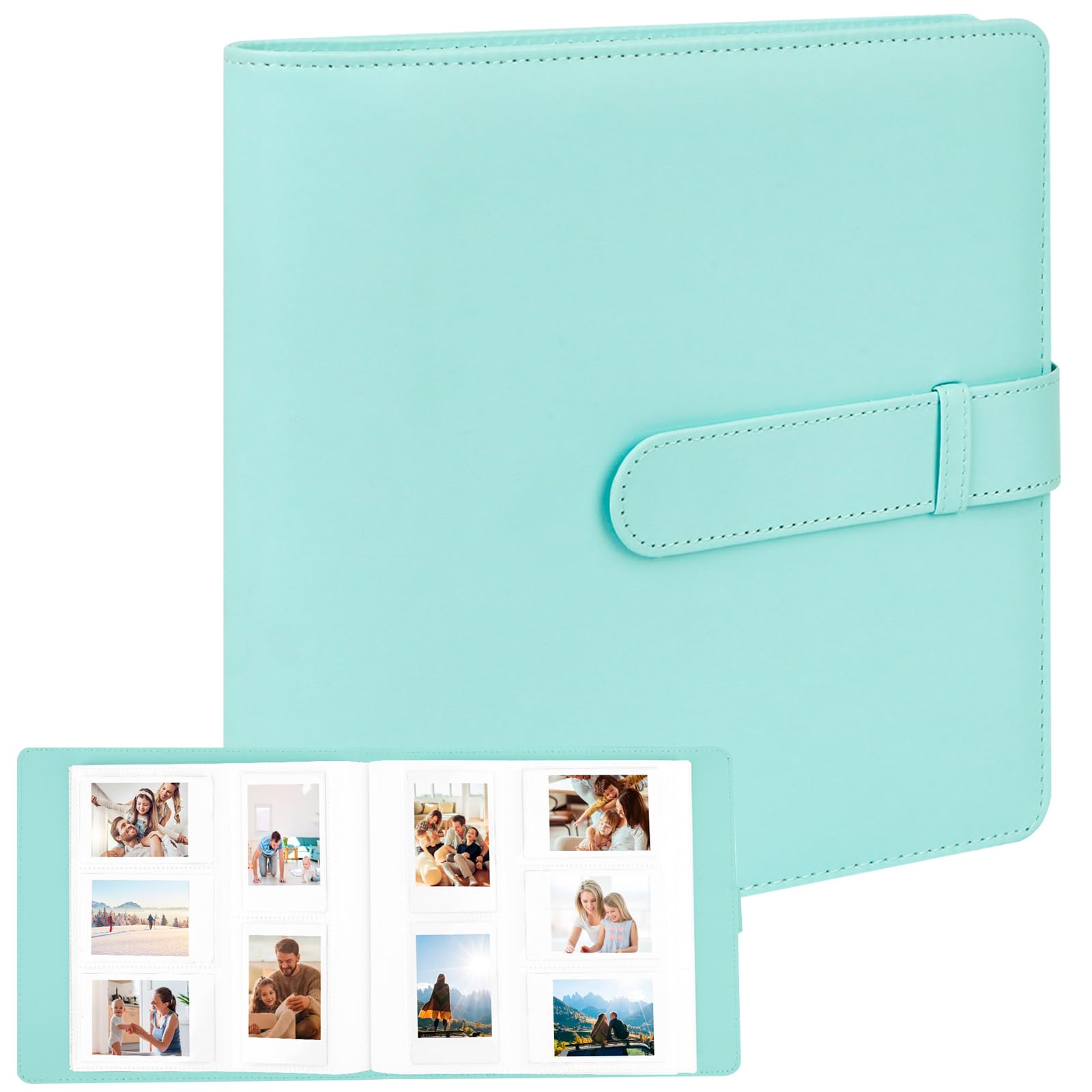360 Pocket Photo Album for Fujifilm Instax Mini 12 11 9 8+ 8 7s 90 40 EVO Instant Camera, Fits Polaroid Snap/PIC-300/Z2300/ SocialMatic Cameras & Zip Printers (Mint Green)