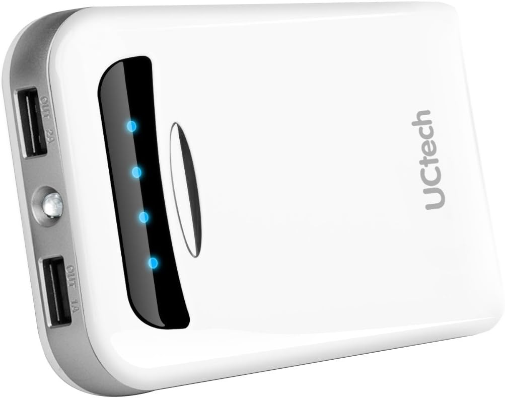 UCtech 13000mAh Portable Charger External Battery Pack Power Bank for iPhone (6 5S 5C 5 4S), Galaxy (S5 S4 S3) and Other Smart Phones - White