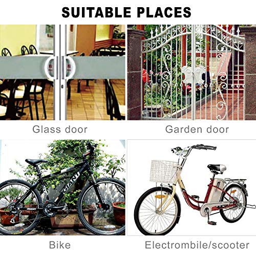 Solebe Wireless Anti-Theft Vibration Alarm Lock 115dB Bicycle Bike Motorcycle Security Lock with Steel Cable Keyless Password or Remote Control for Lock/Unlock IP55 for Indoor & Outdoor Use (Blue)