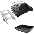 XFMT Chopped Tour Pack Trunk Backrest + 2 Up Mount Rack Compatible with Harley Touring Models Road King, Road Glide, Street Glide, Electra Glide, Ultra-Classic 2014-2023
