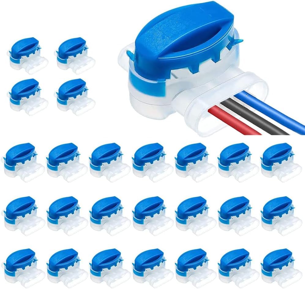 DANNEEFORSU7 Cable Connector for Robotic Lawnmower - Pack of 26 Waterproof Connection Terminals Cable Clamps Cable Connectors with Gel Waterproof Connection Clamps for Crimp Connectors Lawn Robot
