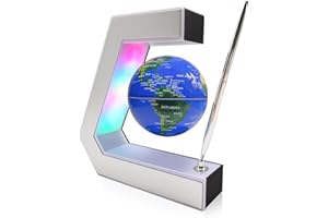 Flagest Magnetic Levitation Globe with LED Lights & Touch Control and Pen, Floating Globes for Educational Home Office Desk Bookshelf Decor, Birthday Anniversary Holiday Creative Gift(3.3 Inches Globe)