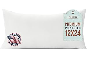Pillowflex 12x24PC Pillow Form Insert, Machine Washable (12-Inch by 24-Inch)