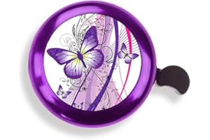 WIRESTER Purple Aluminum Round Bike Bell, Classic Ring Bicycle Bell, Bike Accessories Bell Ring for Adults Kids Girls Boys