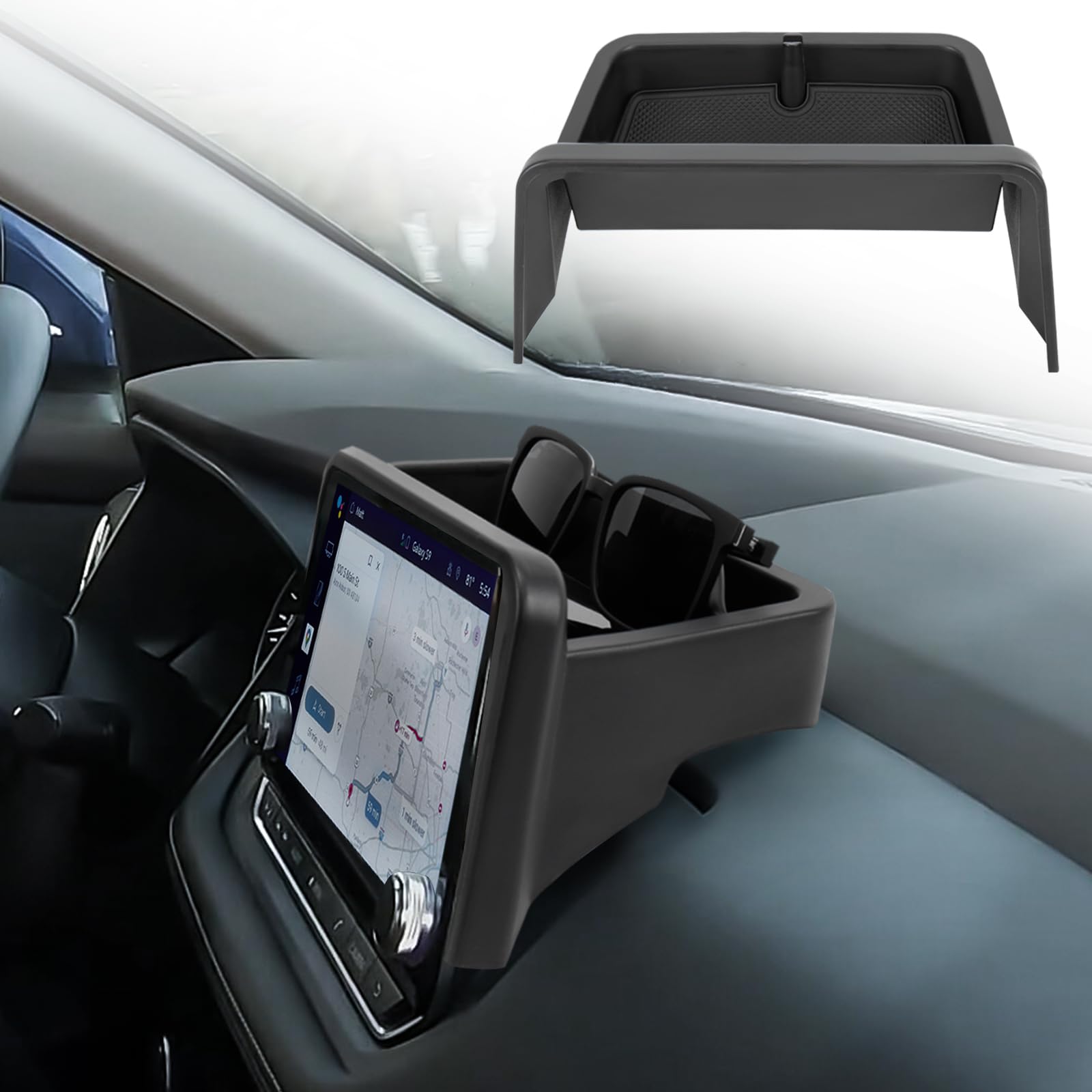 Photo 1 of Neepiar Center Console Organizer Compatible with 2021-2025 2026 Nissan Rogue S/SV/Rock Creek Dashboard Tray Interior Insert Accessories Behind Screen Black (Only Fit 8-Inch Screen)