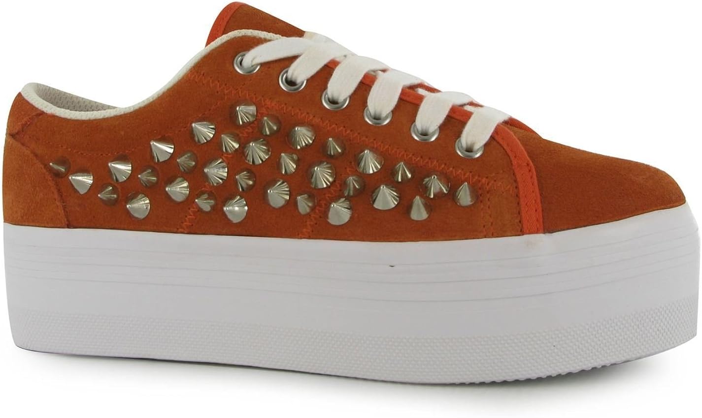 orange platform sneakers