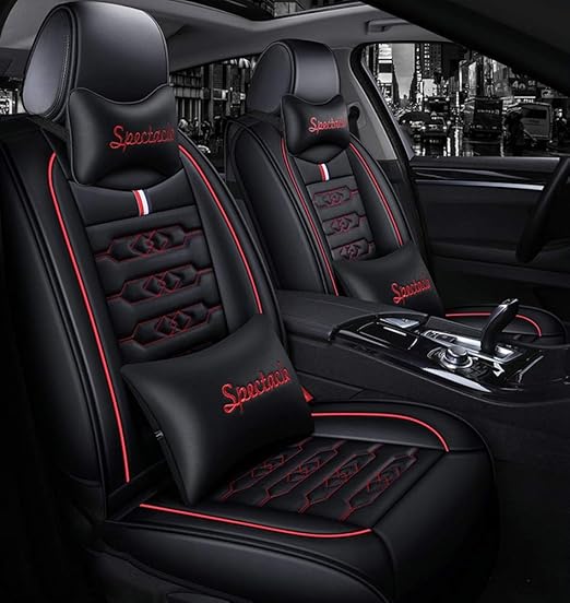 LUCKYMAN CLUB 5 Car Seat Covers Full Set with Waterproof Leather