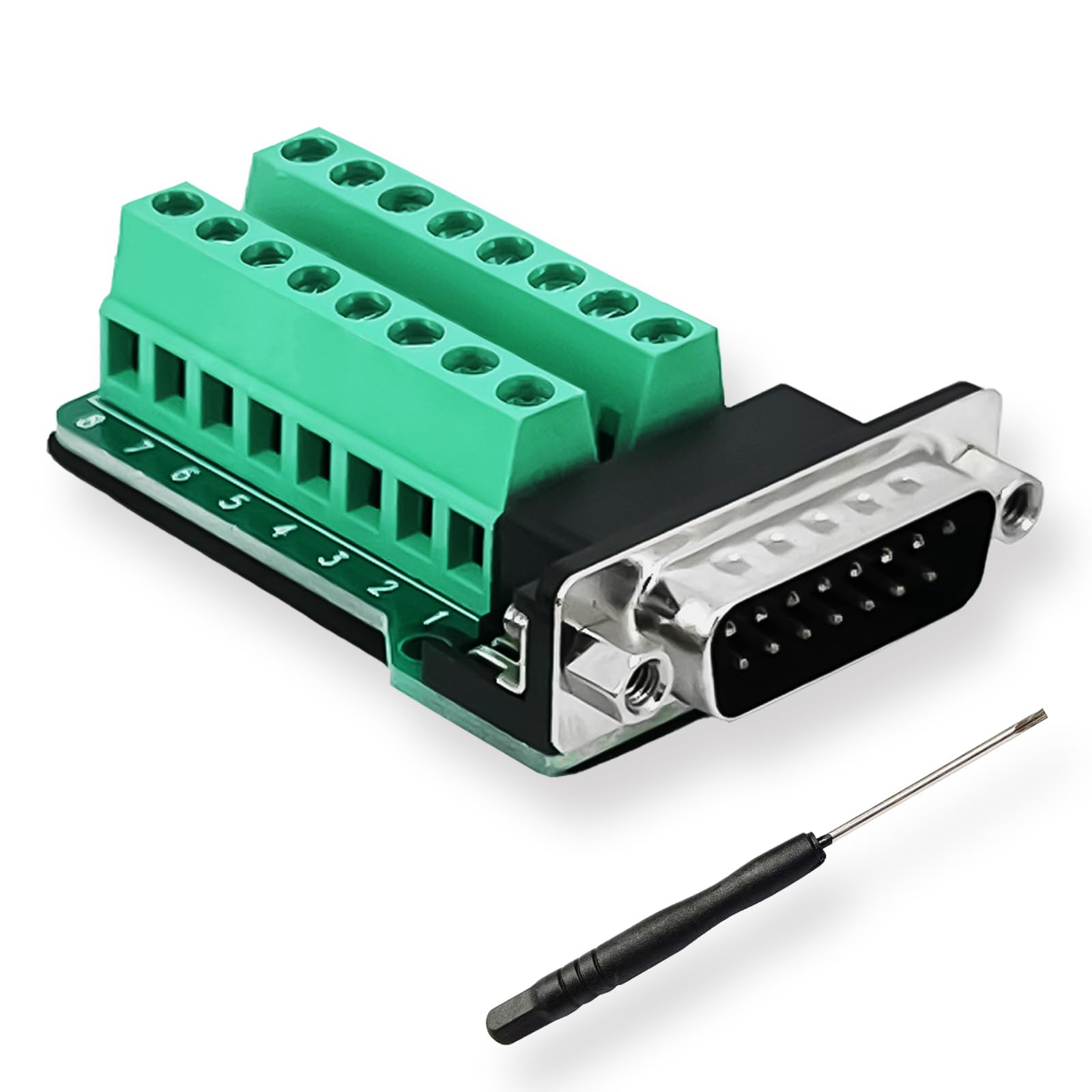 BRIEFCEC DB15 Serial RS232 to 15 Pin Endboard Adapter with Insulation Pad (1 Male)