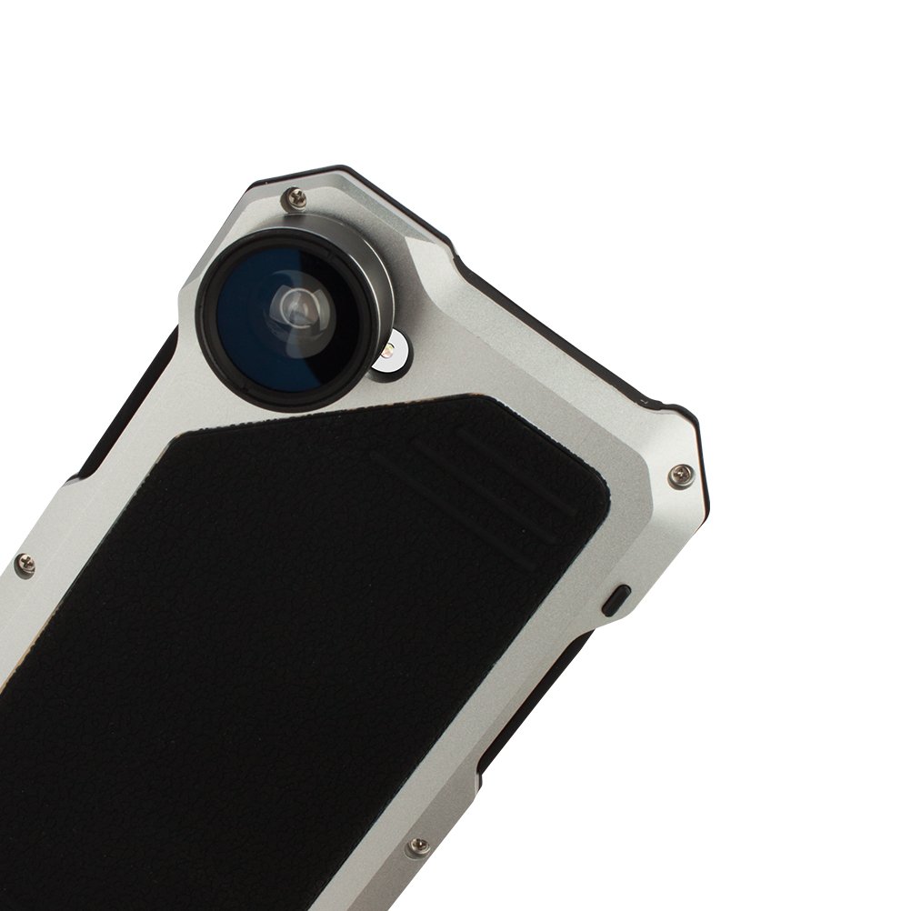 iPhone 7 Case Slivery, CBSKY 3in1 Aluminum Impact Resistance Shockproof Dustproof Ptotective Case Cover For Apple iPhone 7 Fisheye + Macro + Wide Angle Camera Lens