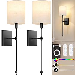 27 inch Battery Operated Wall Sconces Set of 2 with