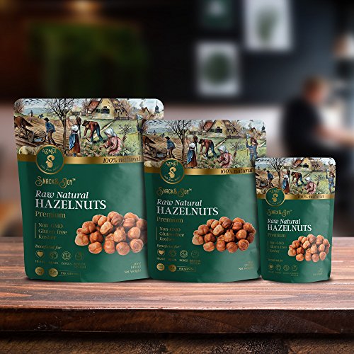 AZNUT Raw Hazelnuts Natural Non-GMO, Premium Quality, Gluten-free, Kosher (1 Lb) Resealable Bag Snack&Joy sweet crunchy taste, Healthy Snack - Thumbnail 4