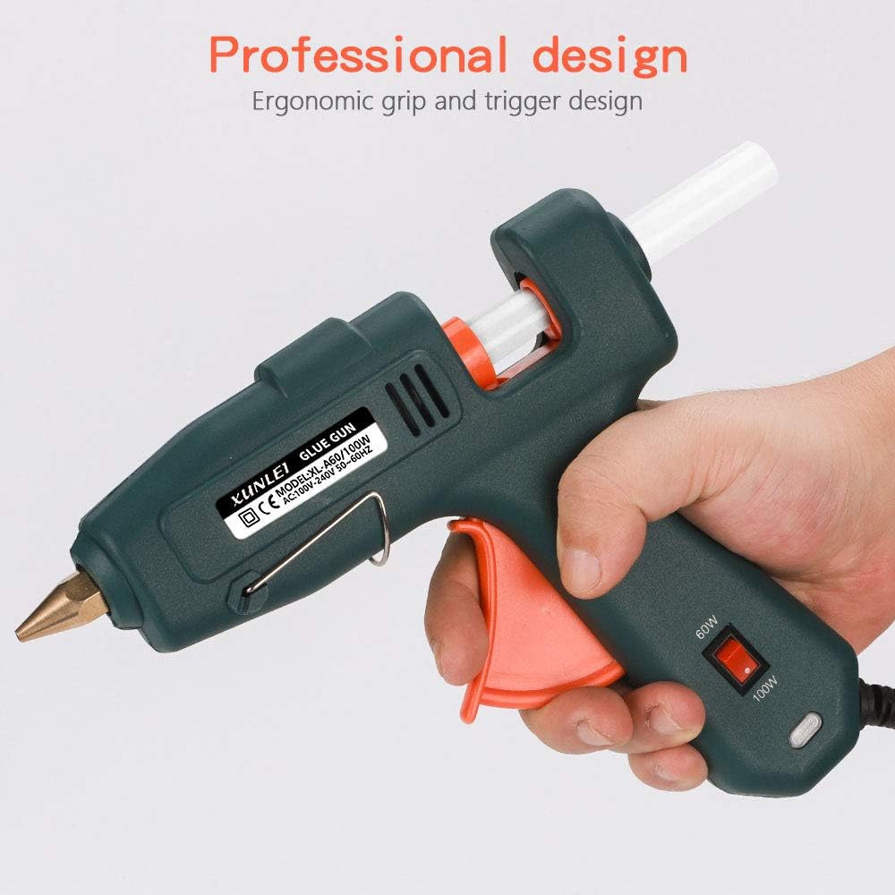 Hot Glue Gun, Powerful 60/100W Glue Gun Kit with 20PCS Glue Sticks, Perfect for DIY Project, Quick Repair, Arts and Crafts