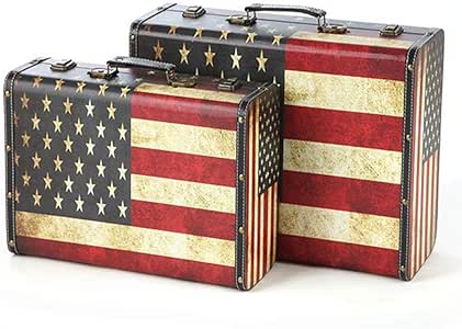 Maleta decorativa Conjunto de 2 maleta de madera decorativa Caja de