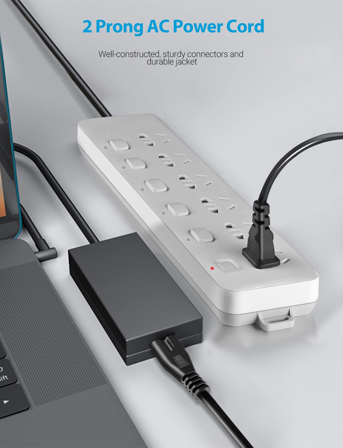 URWOOW AC Power Cord Compatible for XboxOne S, XboxOne X, XboxSeries X/S, Sony PS5 / PS4 / PS3 PlayStation 4 Slim, PSP, PSV Supply Cable Replacement 3 Feet (2pack)