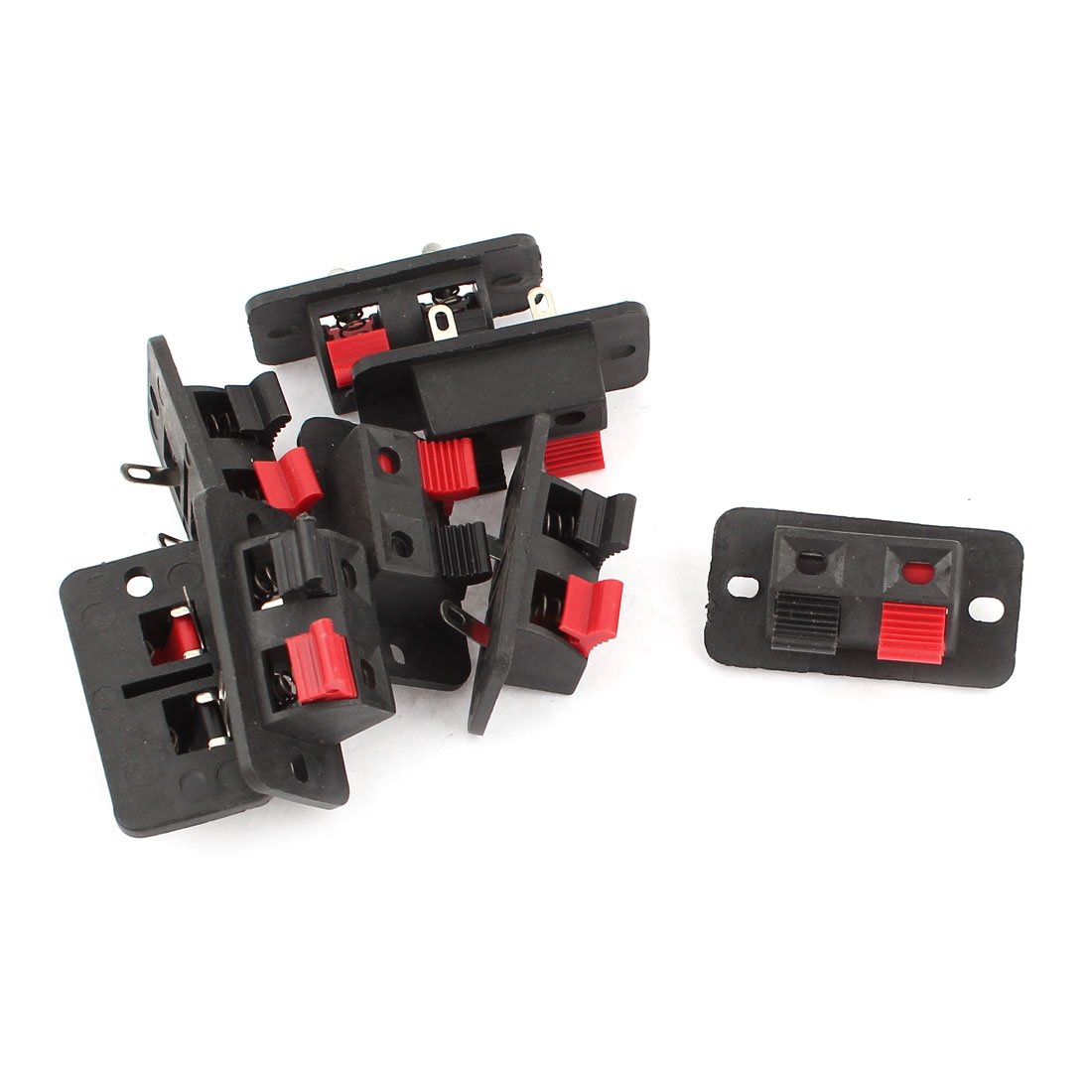 sourcingmap 8 Pcs Speaker Box Terminal Binding Post Spring Clip 2-Way Connectors