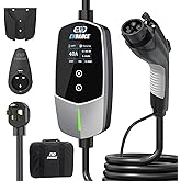 EVDANCE Level 2 EV Charger 40Amp, 240V 9.6KW Portable Electric Vehicle Charging Stations with NEMA 14-50P, 25FT Cable Adjustable Current/Timing Delay Home Electric Car Charger for J1772 BEVs/PHEVs