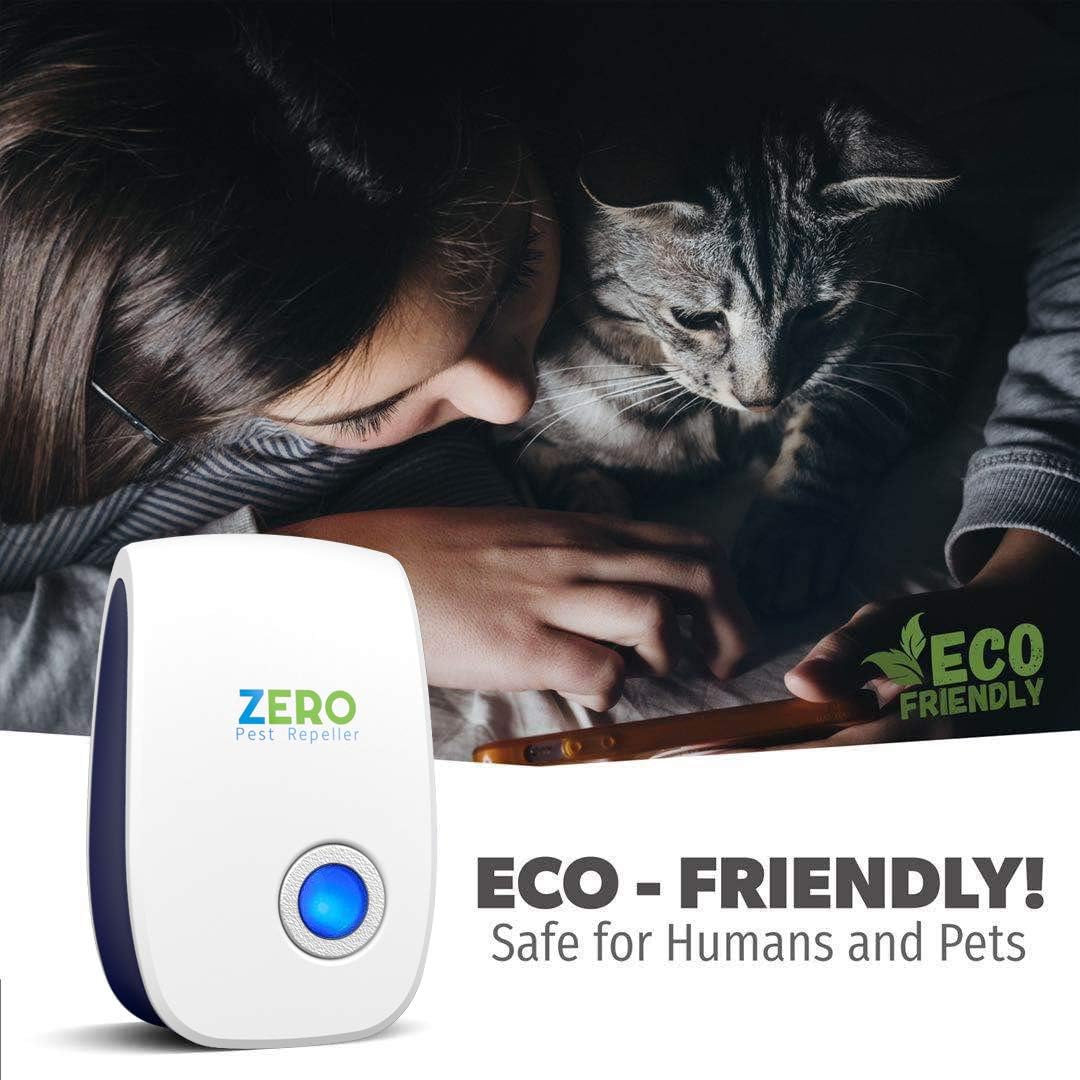 ZERO PEST REPELLER Ultrasonic New Pest Control Set of 6-Packs Electronic Plug in Repellent Indoor for Flea, Insects, Mosquitoes: Health & Personal Care