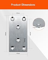 Gorffy 10pcs Flat Brackets 80x40mm Stainless Steel Wood Joining Plates Mending view 2