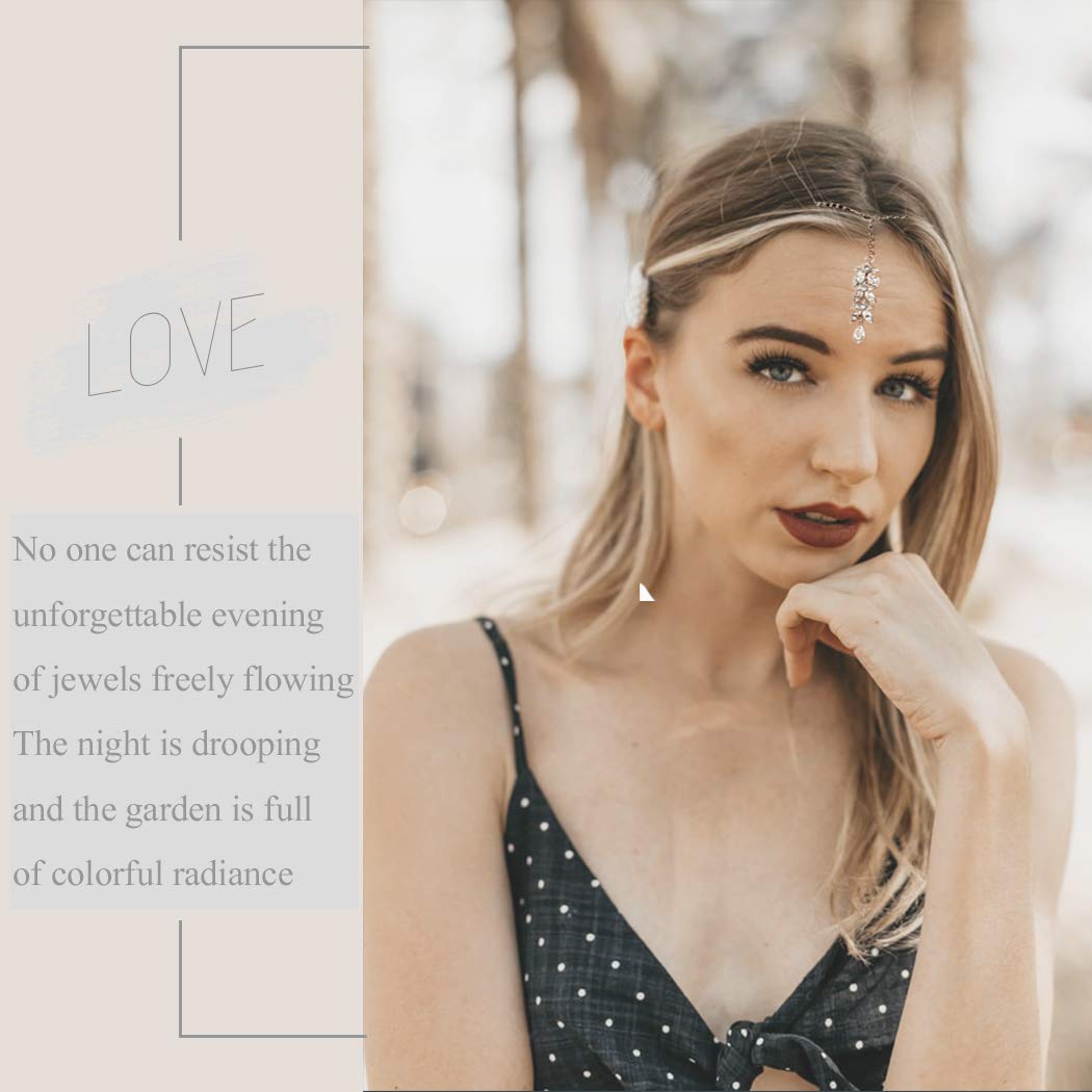 Joyeria Diademas Para Mujeres Y Ninas Cadena Para El Pelo Con Diamantes De Imitacion Para Novia Swittyun