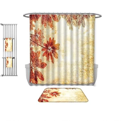 Amazon Com Qinyan Home Shower Curtain Set Burnt Orange Decor