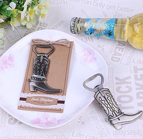 "Just Hitched" Cowboy Boot Bottle Opener For Wedding Party Favor Gift, Set of 72