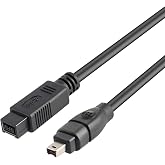 PASOW FireWire Cable 9 Pin to 4 Pin IEEE 1394 Firewire 800/400 Cable 6 Feet